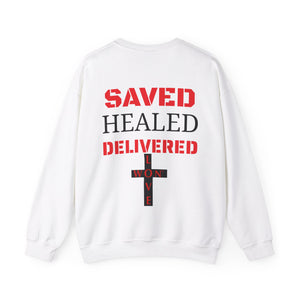 MENA #PKOK Saved | Healed | Delivered Unisex Heavy Blend™ Crewneck Sweatshirt