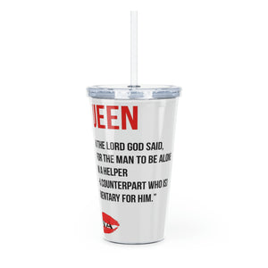 His Queen Plastic Tumbler with Straw