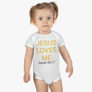Open image in slideshow, Jesus Loves Me Onesie® Organic Baby Bodysuit
